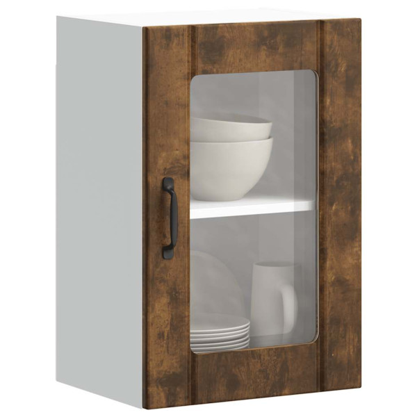 Armario de pared para cocina puerta cristal Lucca roble ahumado D