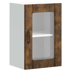 Armario de pared para cocina puerta cristal Lucca roble ahumado H