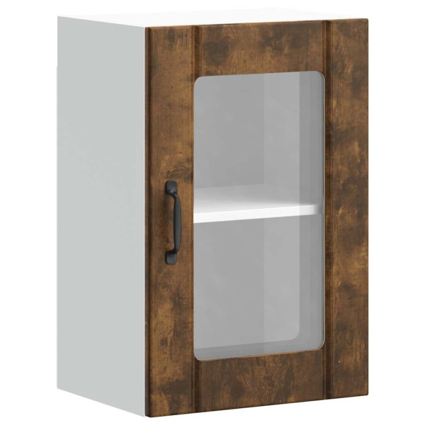 Armario de pared para cocina puerta cristal Lucca roble ahumado M 2