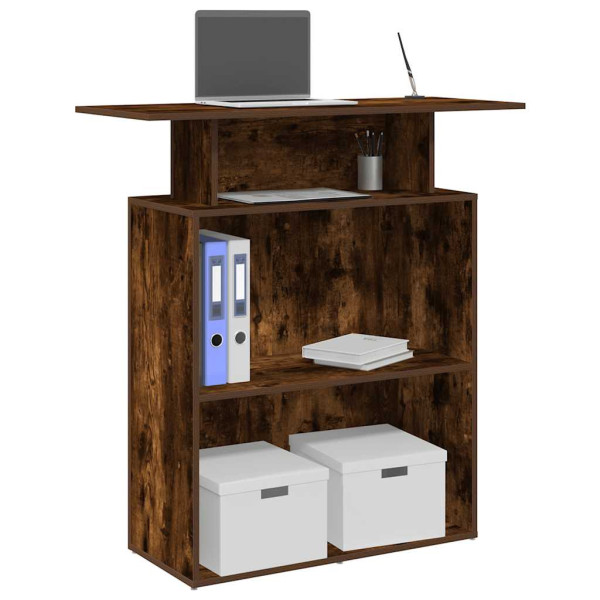 Mostrador de recepción roble ahumado 100x40x104 cm D