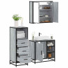 Set de muebles de baño 3 pzas madera contrachapada gris sonoma 1