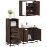 Set de muebles baño 3 pzas madera contrachapada roble marrón 1