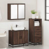 Set de muebles baño 3 pzas madera contrachapada roble marrón 4
