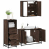 Set de muebles baño 3 pzas madera contrachapada roble marrón 1
