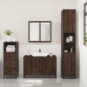 Set de muebles baño 3 pzas madera contrachapada roble marrón 3