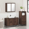 Set de muebles baño 3 pzas madera contrachapada roble marrón 4
