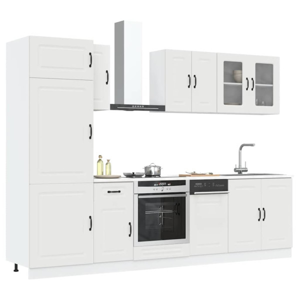 8 peças armário de cozinha conjunto Kalmar branco D