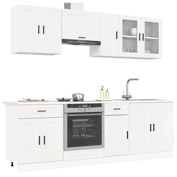 Mueble cocina Kalmar blanco de alto brillo 8 pzas D