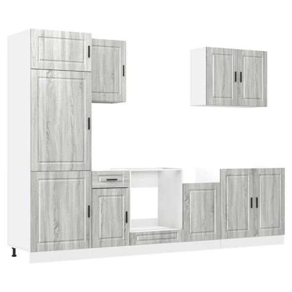Mueble cocina Kalmar sonoma gris 7 pzas madera contrachapada M 2