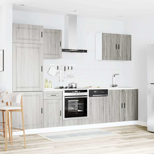 Mueble cocina Kalmar sonoma gris 7 pzas madera contrachapada M 3