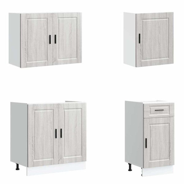 Mueble cocina Kalmar sonoma gris 7 pzas madera contrachapada M 4