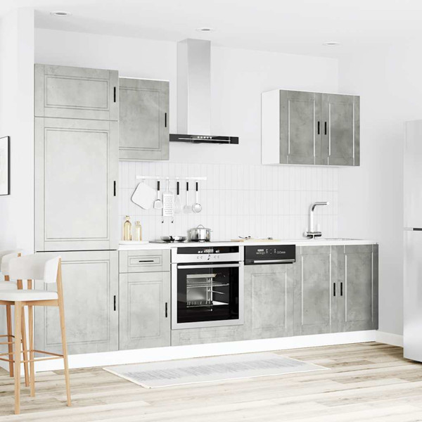 7 peças armário de cozinha conjunto Kalmar cinzento cimento M 3