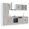 Mueble cocina Kalmar sonoma gris 8 pzas madera contrachapada 1