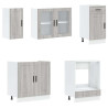 Mueble cocina Kalmar sonoma gris 8 pzas madera contrachapada 4