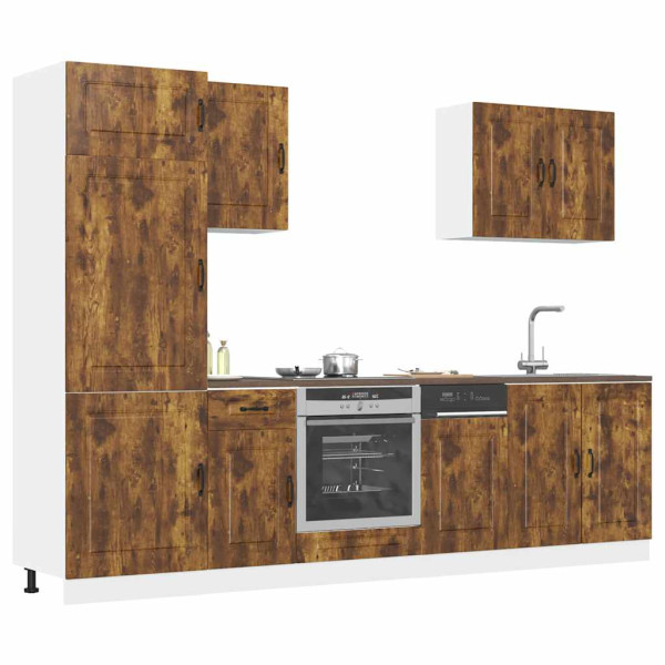 Mueble cocina Kalmar roble ahumado 7 pzas madera contrachapada D