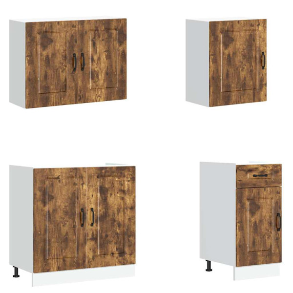 Mueble cocina Kalmar roble ahumado 7 pzas madera contrachapada M 4