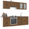 Mueble cocina Kalmar roble marrón 8 pzas madera contrachapada 1