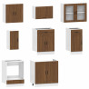 Mueble cocina Kalmar roble marrón 8 pzas madera contrachapada 4