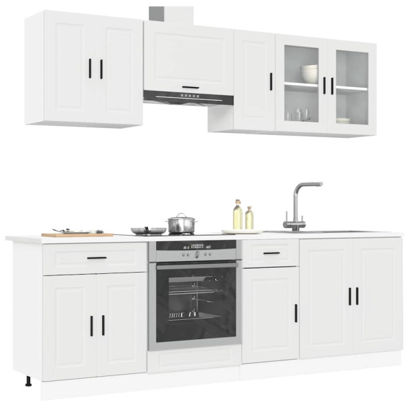 Mueble de cocina Kalmar blanco 8 piezas madera contrachapada D