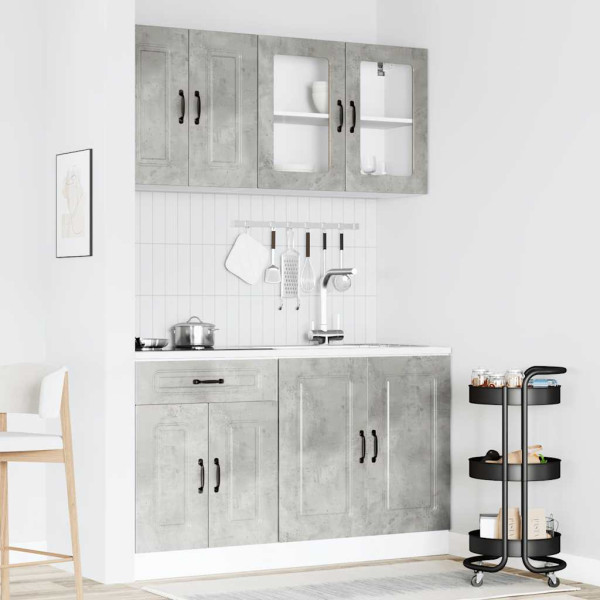 Mueble cocina Kalmar gris hormigón 4 pzas madera contrachapada M 3