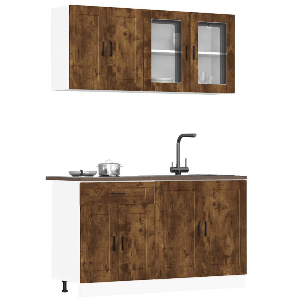 Mueble cocina Kalmar roble ahumado 4 pzas madera contrachapada D