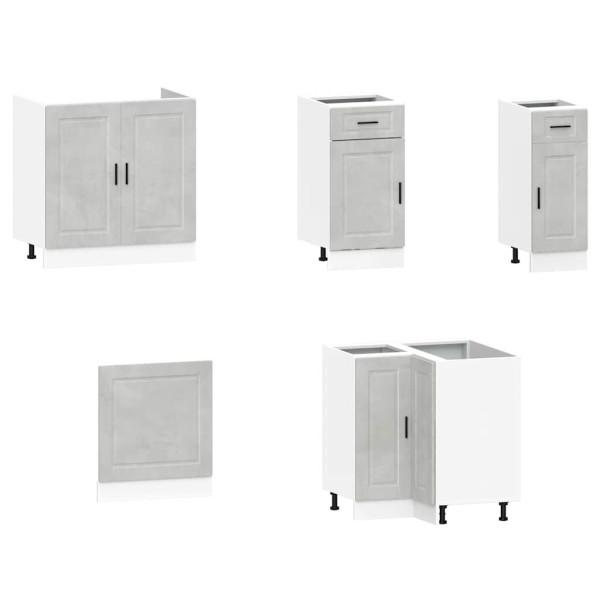 Mueble cocina Porto gris hormigón 11 pzas madera contrachapada M 4