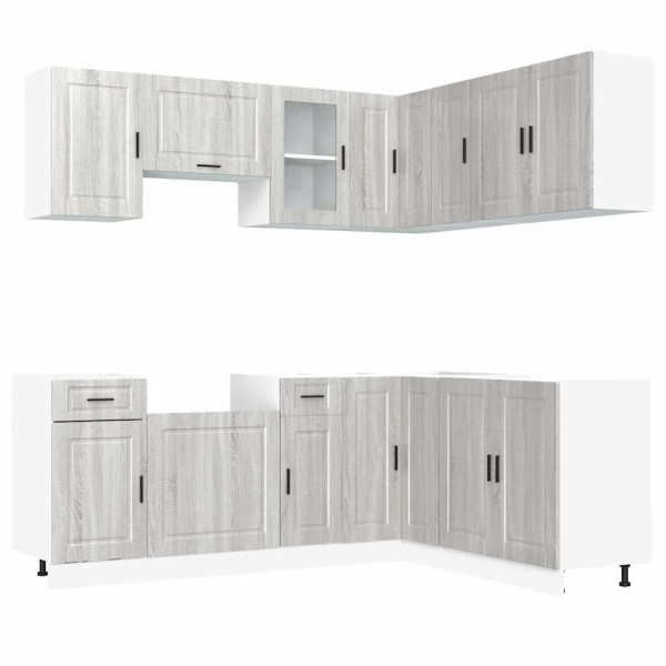 Mueble cocina Porto sonoma gris 11 pzas madera contrachapada M 2