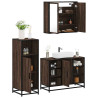 Set de muebles baño 3 pzas madera contrachapada roble marrón 1