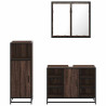 Set de muebles baño 3 pzas madera contrachapada roble marrón 5