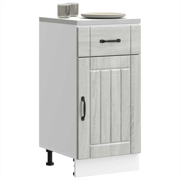 Mueble bajo de cocina Lucca madera contrachapada gris sonoma M 3