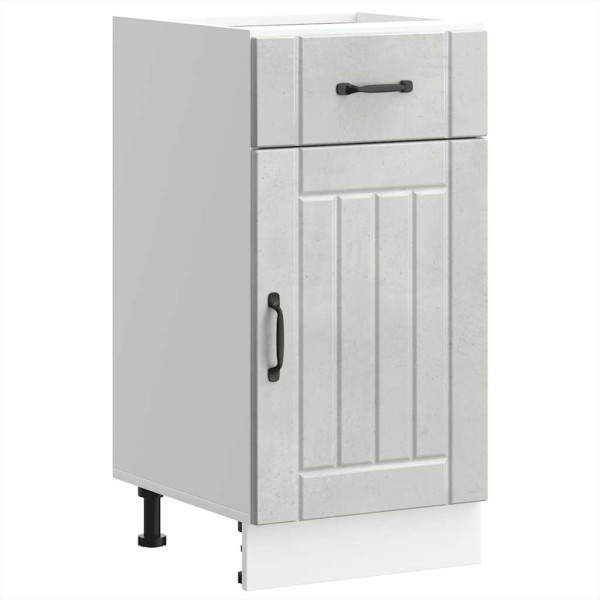 Mueble bajo de cocina Lucca madera contrachapada gris cemento D