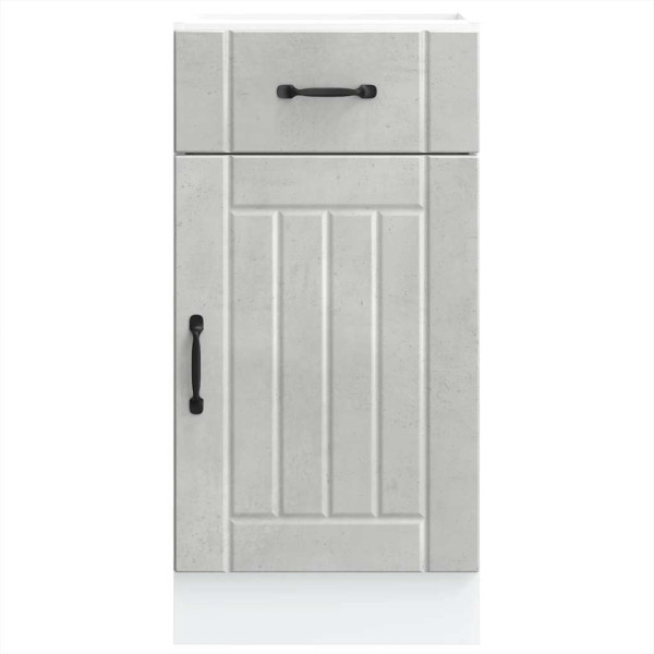 Mueble bajo de cocina Lucca madera contrachapada gris cemento M 4