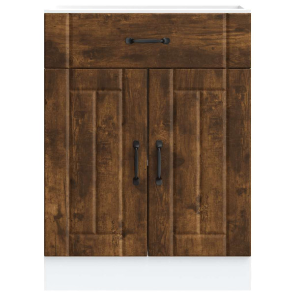 Mueble bajo de cocina Lucca roble ahumado M 4