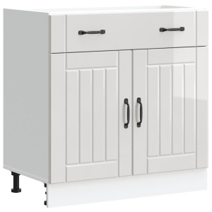 Mueble bajo de cocina Lucca blanca de alto brillo H