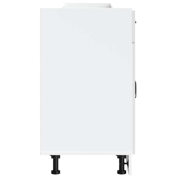 Armário de cozinha baixo Lucca deriv. madeira branco brilhante M 5