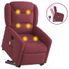 Poltrona de massagens reclin. elevatória tecido vermelho tinto 1