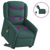 Sillón masaje eléctrico reclinable elevable tela verde oscuro 1