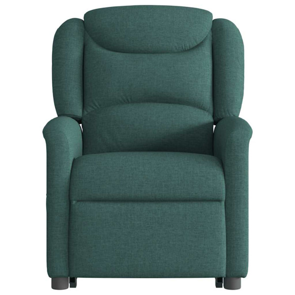 Sillón masaje eléctrico reclinable elevable tela verde oscuro M 5