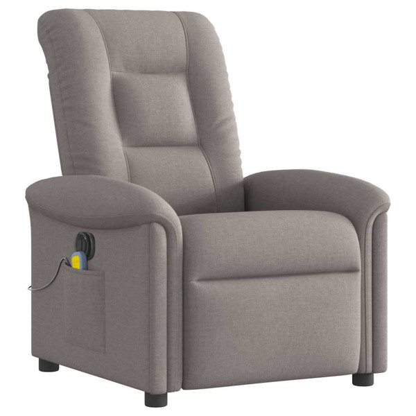 Sillón reclinable de masaje eléctrico tela gris taupe M 4