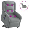 Sillón de masaje eléctrico reclinable elevable tela gris claro 1