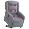 Sillón de masaje eléctrico reclinable elevable tela gris claro 3