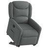 Sillón reclinable elevable de tela gris oscuro 3