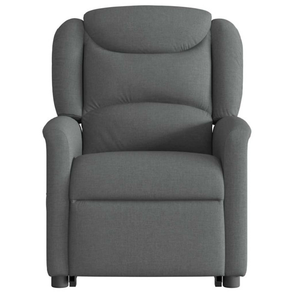 Sillón reclinable elevable de tela gris oscuro M 5