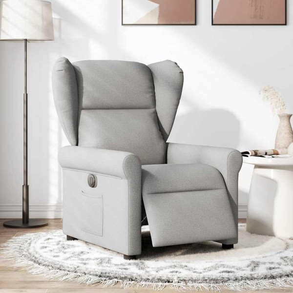 Sillón reclinable eléctrico de tela gris nube M 2