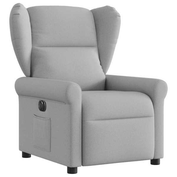 Sillón reclinable eléctrico de tela gris nube M 3