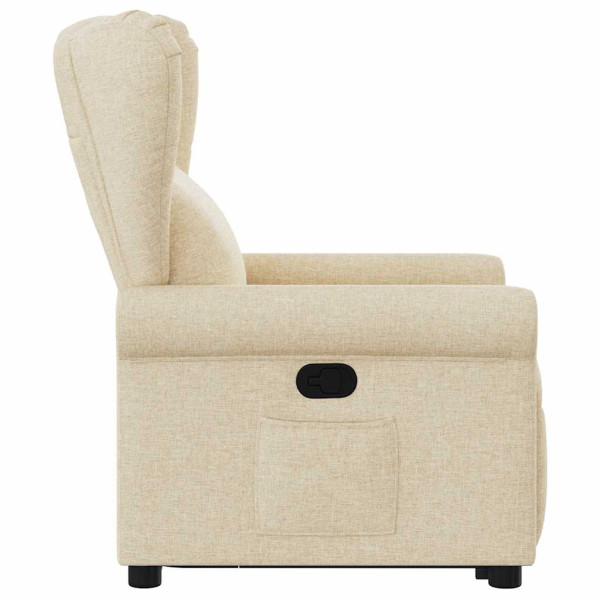 Sillón reclinable elevable de tela color crema M 5