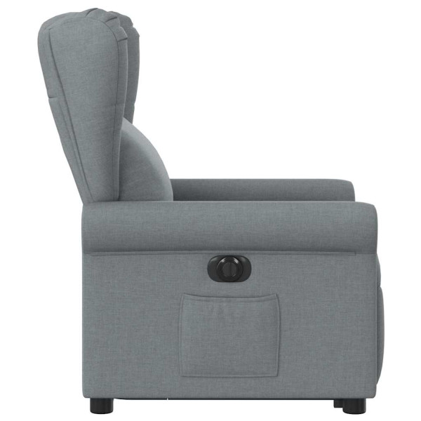 Sillón eléctrico reclinable elevable de tela gris claro M 5