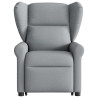 Sillón de masaje eléctrico reclinable elevable tela gris claro 4
