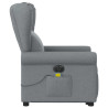 Sillón de masaje eléctrico reclinable elevable tela gris claro 5