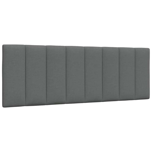 Cabecero de cama acolchado tela gris oscuro 120 cm D